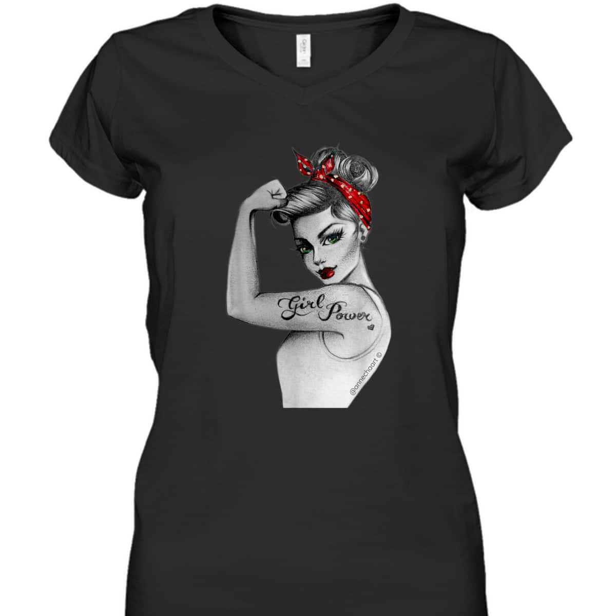 Pin Up Feminist Retro Girl Power Modern Rosie The Riveter T-Shirt Pin Up Feminist Retro Girl Power Modern Rosie The Riveter T-Shirt