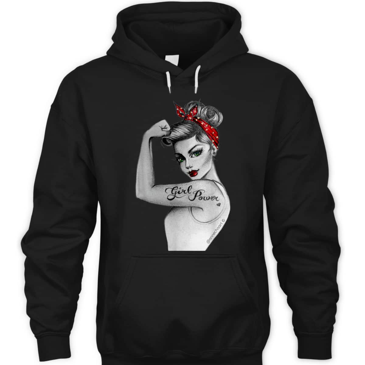 Pin Up Feminist Retro Girl Power Modern Rosie The Riveter T-Shirt