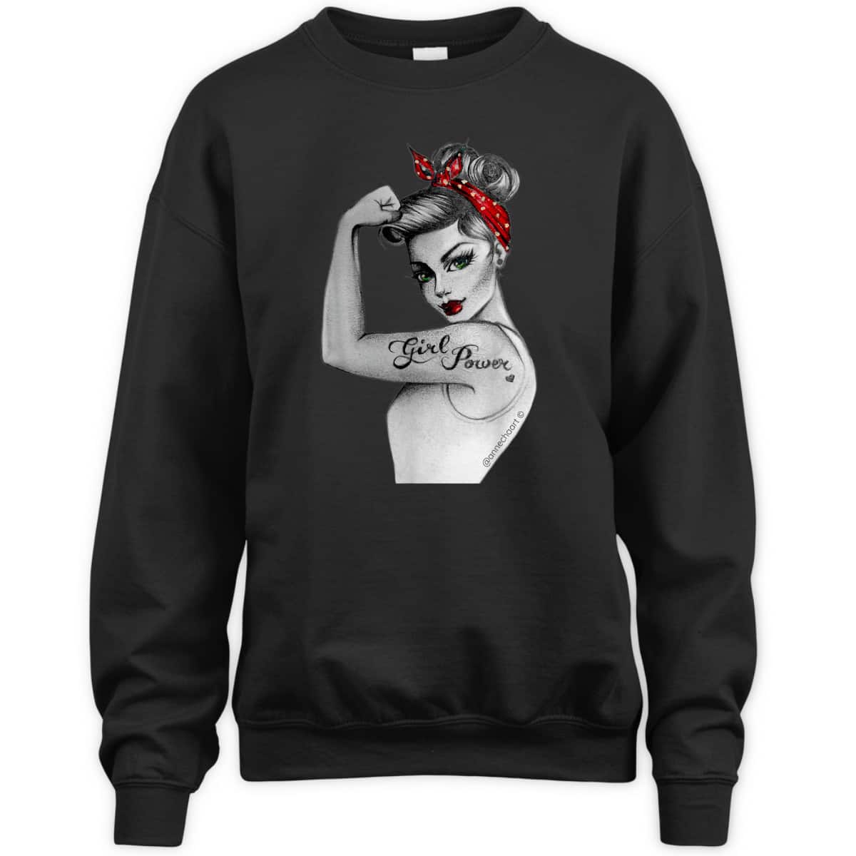 Pin Up Feminist Retro Girl Power Modern Rosie The Riveter T-Shirt