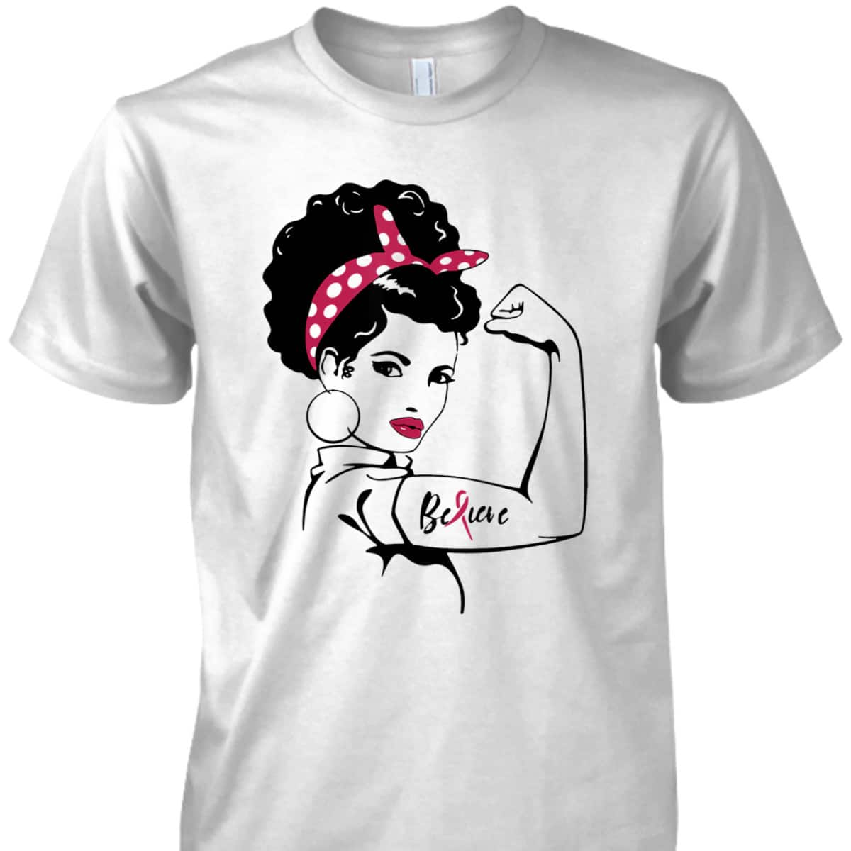 Rosie The Riveter - Breast Cancer Awareness T-Shirt Rosie The Riveter - Breast Cancer Awareness T-Shirt