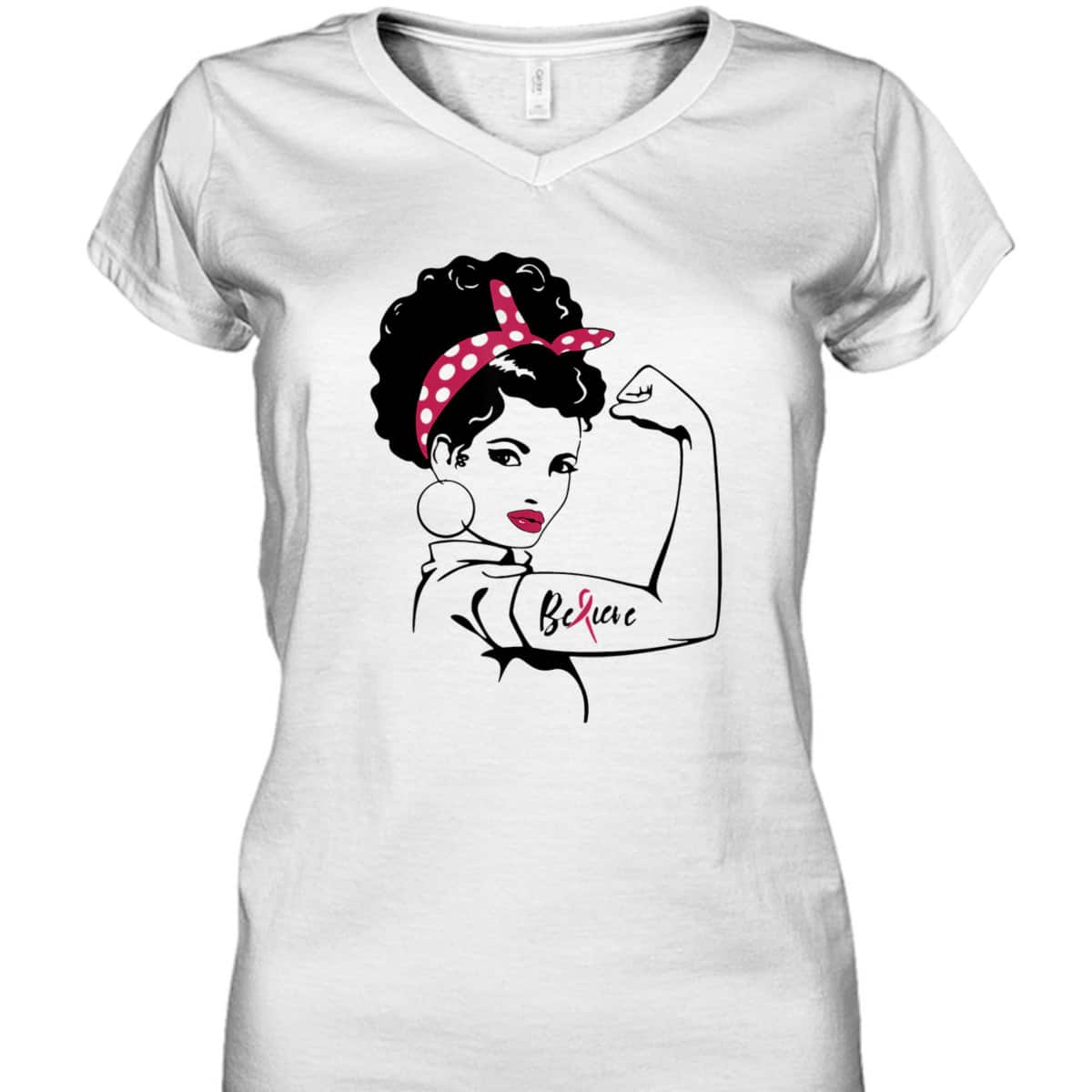 Rosie The Riveter - Breast Cancer Awareness T-Shirt Rosie The Riveter - Breast Cancer Awareness T-Shirt
