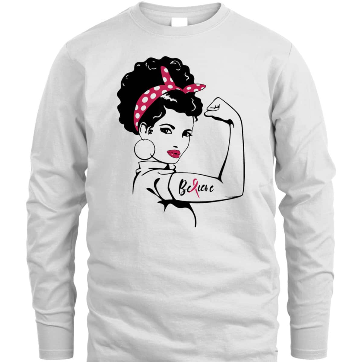 Rosie The Riveter - Breast Cancer Awareness T-Shirt