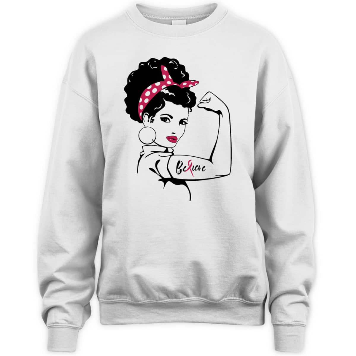 Rosie The Riveter - Breast Cancer Awareness T-Shirt