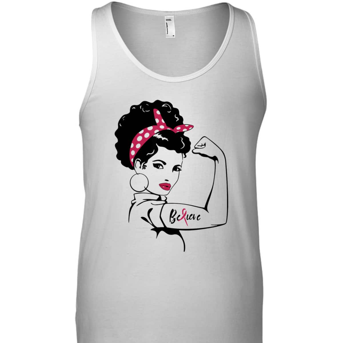 Rosie The Riveter - Breast Cancer Awareness T-Shirt