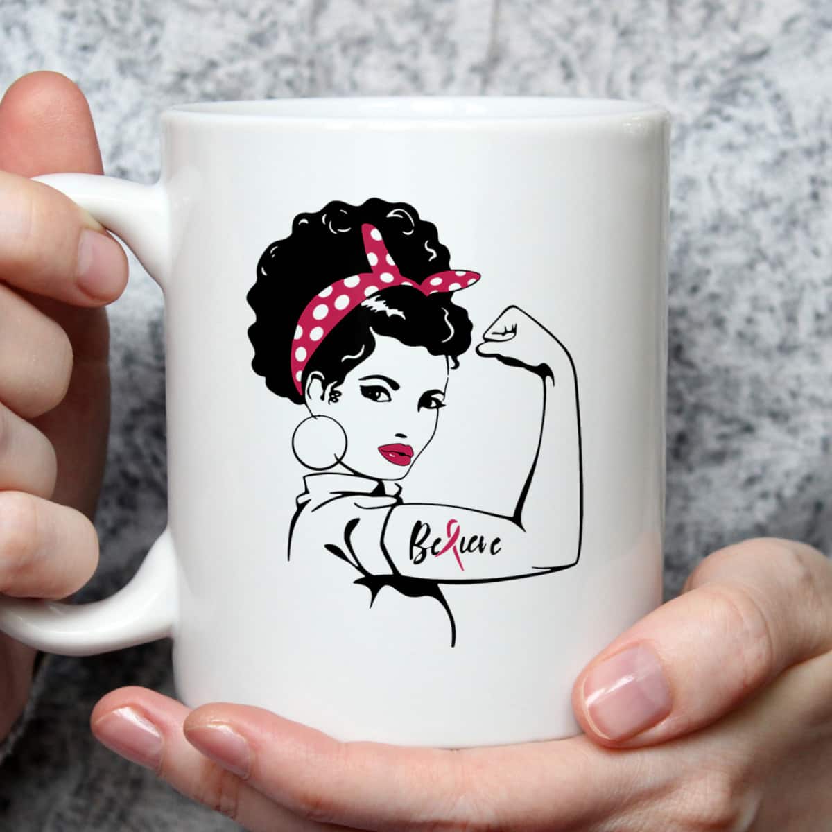 Rosie The Riveter - Breast Cancer Awareness T-Shirt Rosie The Riveter - Breast Cancer Awareness T-Shirt