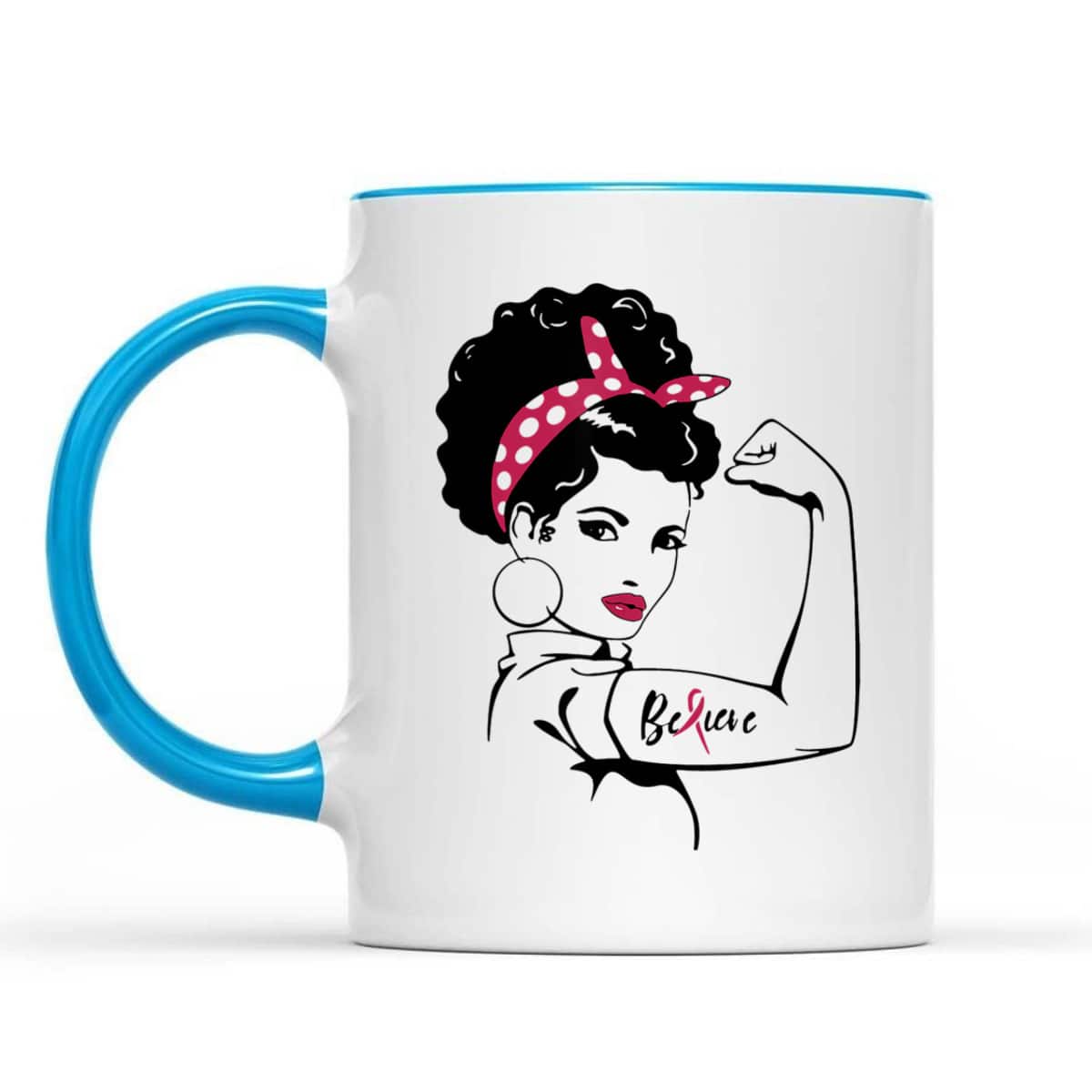 Rosie The Riveter - Breast Cancer Awareness T-Shirt
