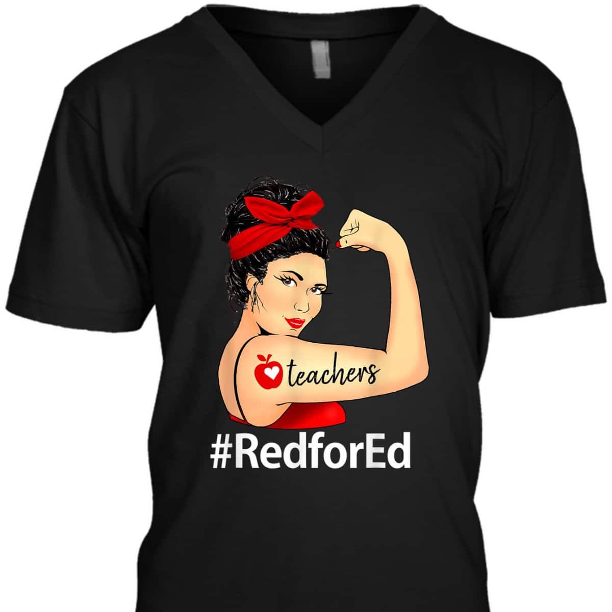RedforEd Teacher Red For Ed Educators Rosie The Riveter T-Shirt