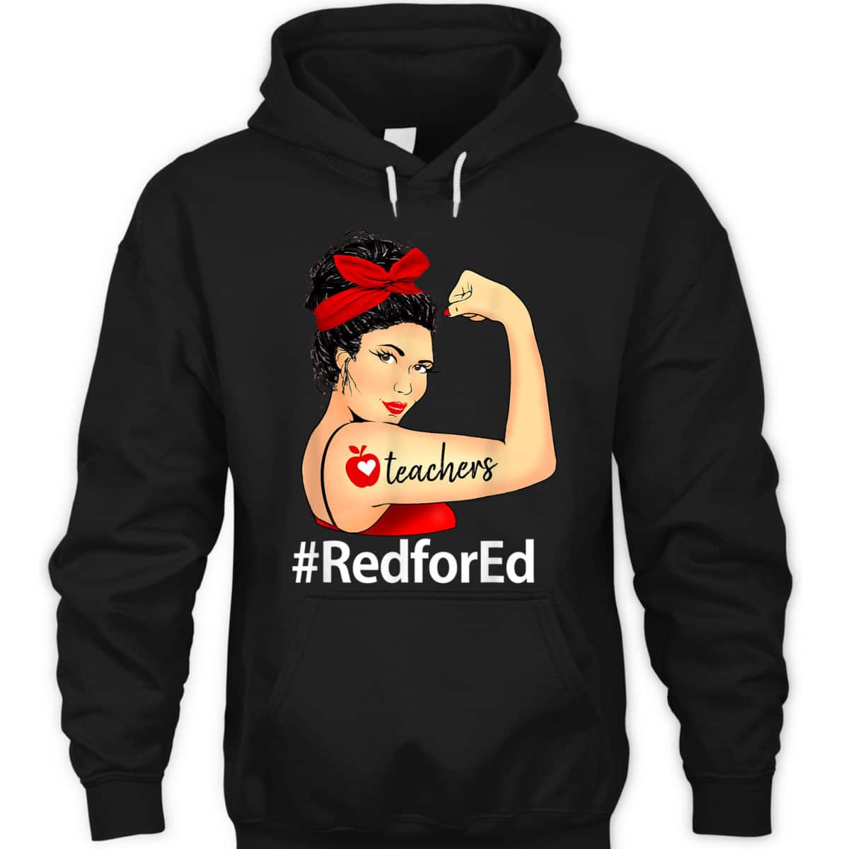 RedforEd Teacher Red For Ed Educators Rosie The Riveter T-Shirt