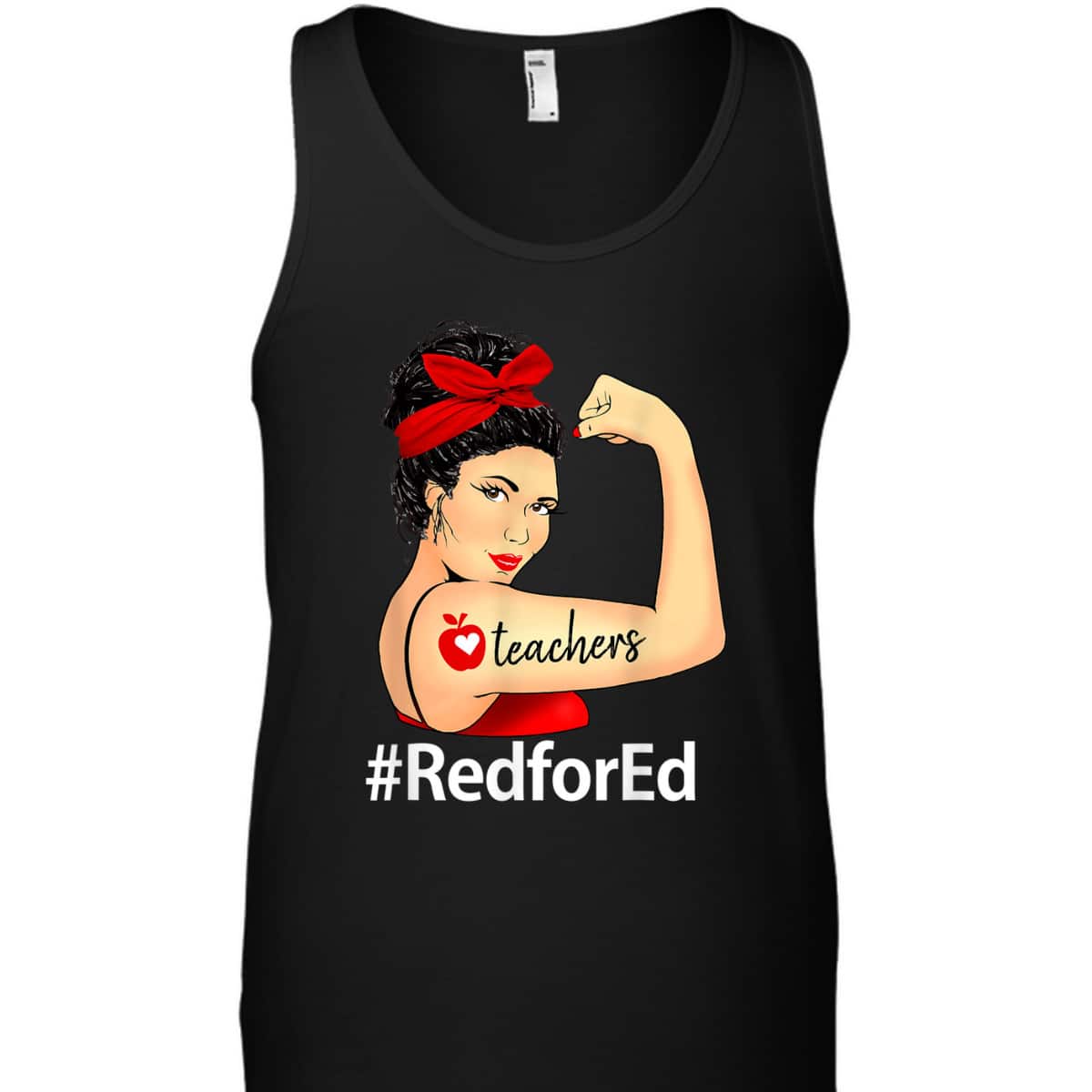 RedforEd Teacher Red For Ed Educators Rosie The Riveter T-Shirt