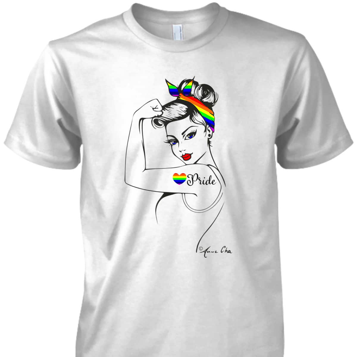 Pride LGBT Girl Power Pin Up Art Modern Rosie The Riveter T-Shirt Pride LGBT Girl Power Pin Up Art Modern Rosie The Riveter T-Shirt