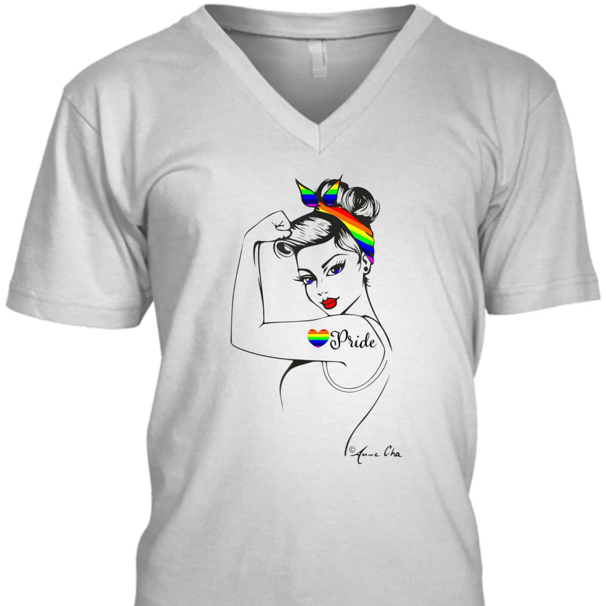 Pride LGBT Girl Power Pin Up Art Modern Rosie The Riveter T-Shirt Pride LGBT Girl Power Pin Up Art Modern Rosie The Riveter T-Shirt