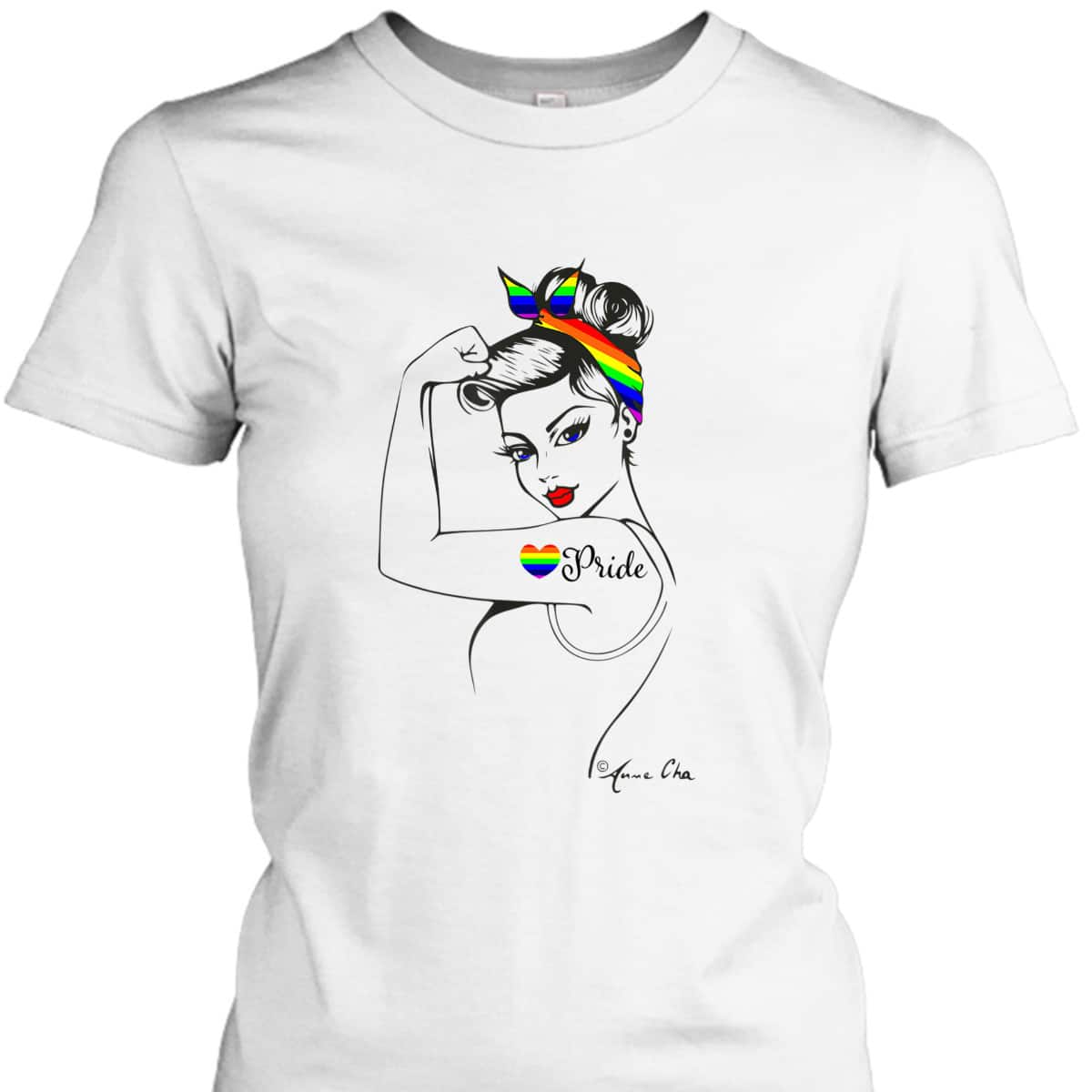 Pride LGBT Girl Power Pin Up Art Modern Rosie The Riveter T-Shirt Pride LGBT Girl Power Pin Up Art Modern Rosie The Riveter T-Shirt