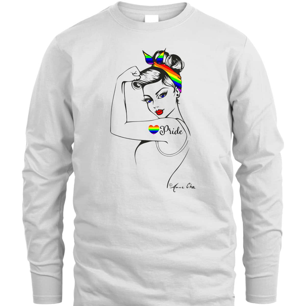 Pride LGBT Girl Power Pin Up Art Modern Rosie The Riveter T-Shirt Pride LGBT Girl Power Pin Up Art Modern Rosie The Riveter T-Shirt