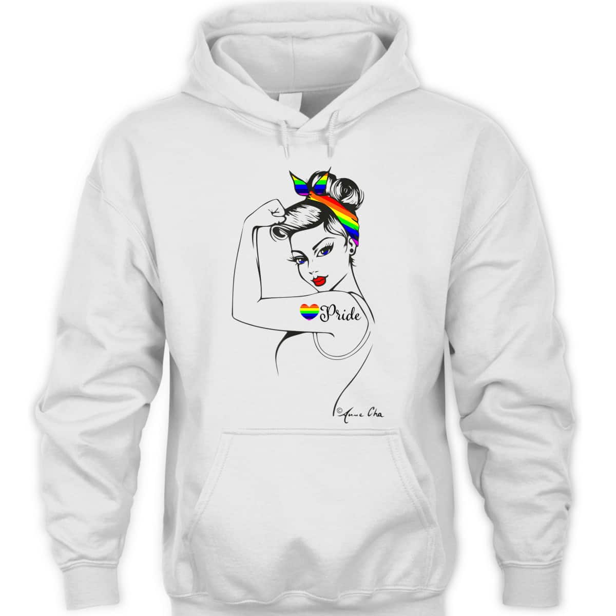 Pride LGBT Girl Power Pin Up Art Modern Rosie The Riveter T-Shirt