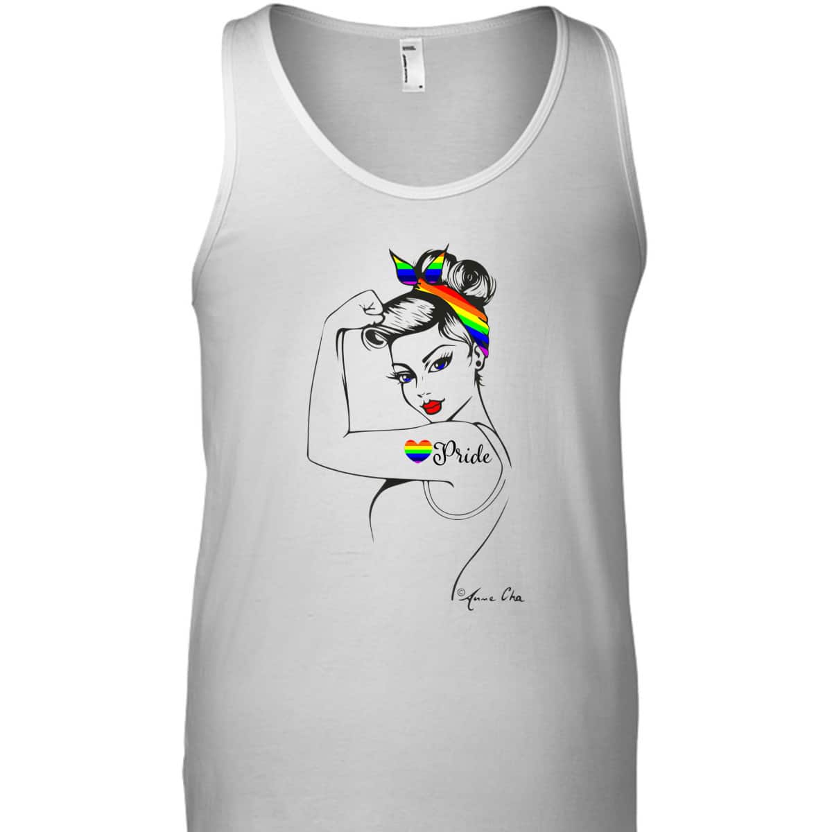Pride LGBT Girl Power Pin Up Art Modern Rosie The Riveter T-Shirt