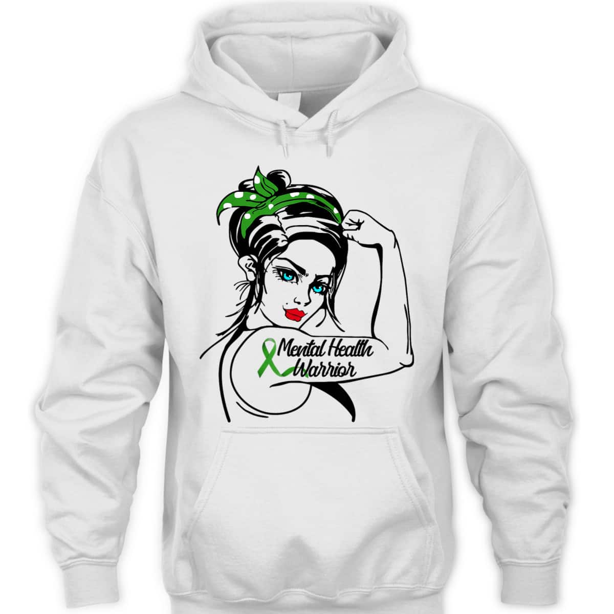 Mental Health Warrior Rosie The Riveter Pin Up T-Shirt Mental Health Warrior Rosie The Riveter Pin Up T-Shirt