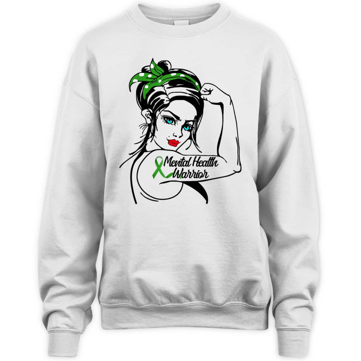 Mental Health Warrior Rosie The Riveter Pin Up T-Shirt Mental Health Warrior Rosie The Riveter Pin Up T-Shirt