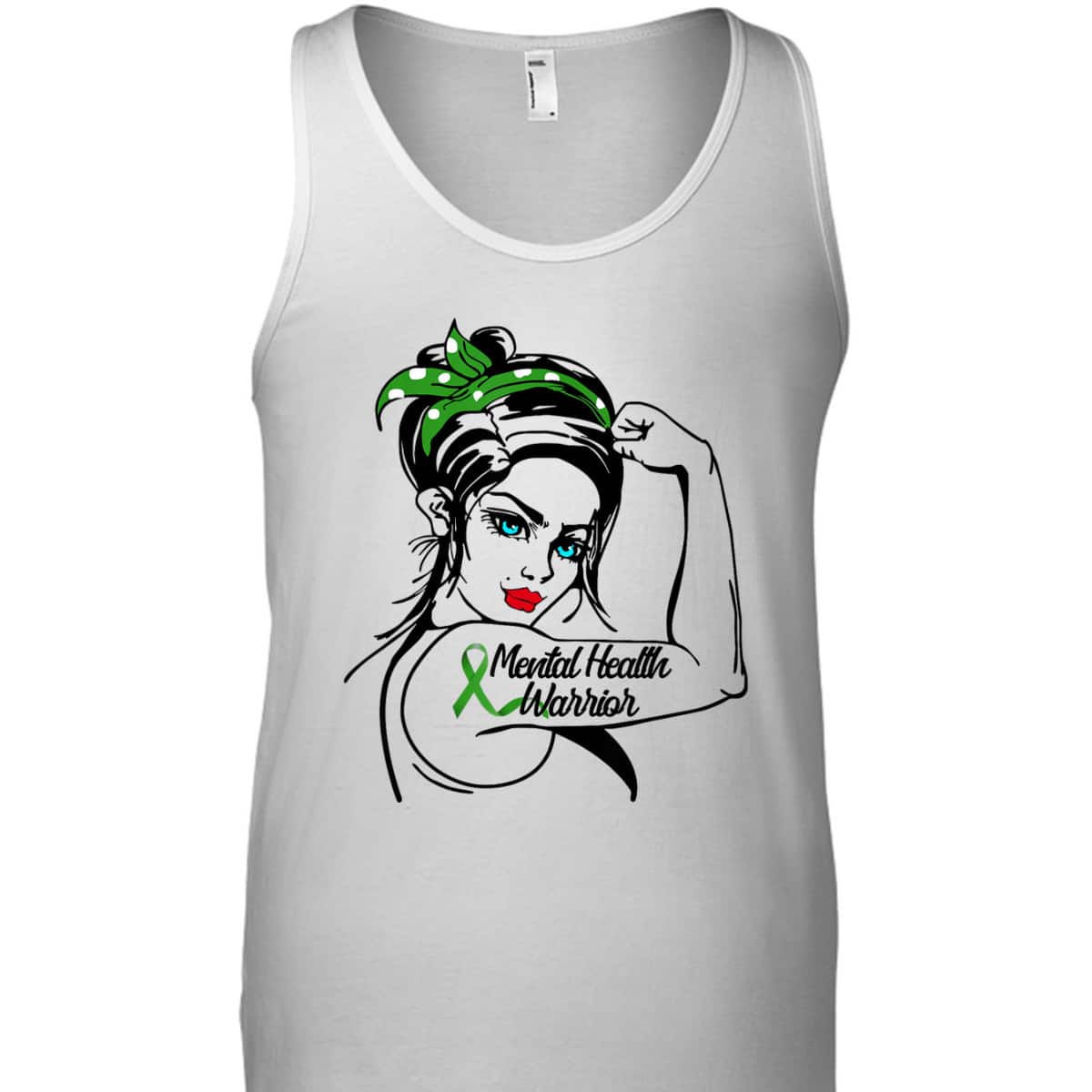 Mental Health Warrior Rosie The Riveter Pin Up T-Shirt Mental Health Warrior Rosie The Riveter Pin Up T-Shirt