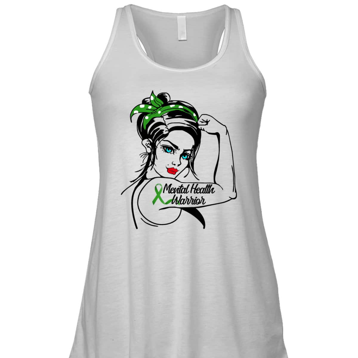 Mental Health Warrior Rosie The Riveter Pin Up T-Shirt Mental Health Warrior Rosie The Riveter Pin Up T-Shirt