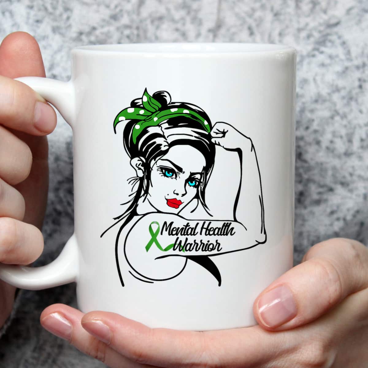 Mental Health Warrior Rosie The Riveter Pin Up T-Shirt Mental Health Warrior Rosie The Riveter Pin Up T-Shirt