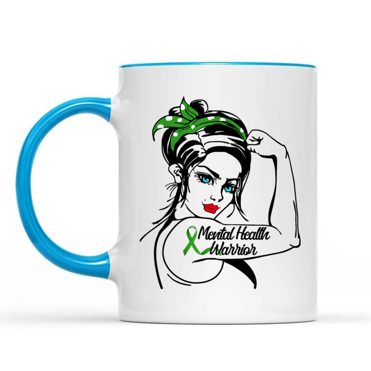 Mental Health Warrior Rosie The Riveter Pin Up T-Shirt Mental Health Warrior Rosie The Riveter Pin Up T-Shirt