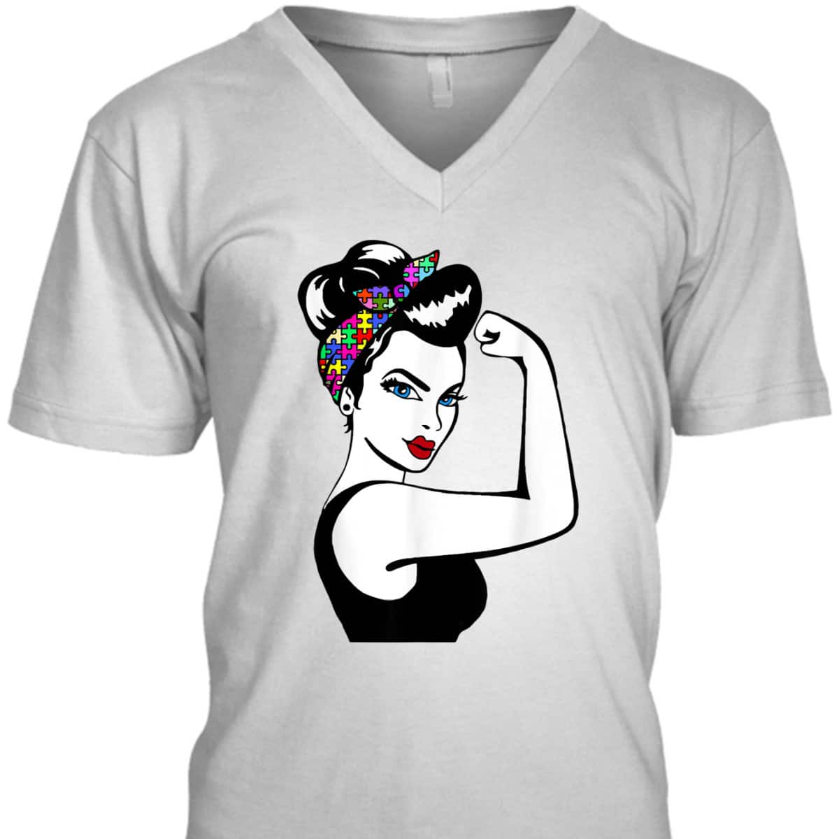 Autism Mom Unbreakable Rosie The Riveter Strong Woman Power T-Shirt Autism Mom Unbreakable Rosie The Riveter Strong Woman Power T-Shirt