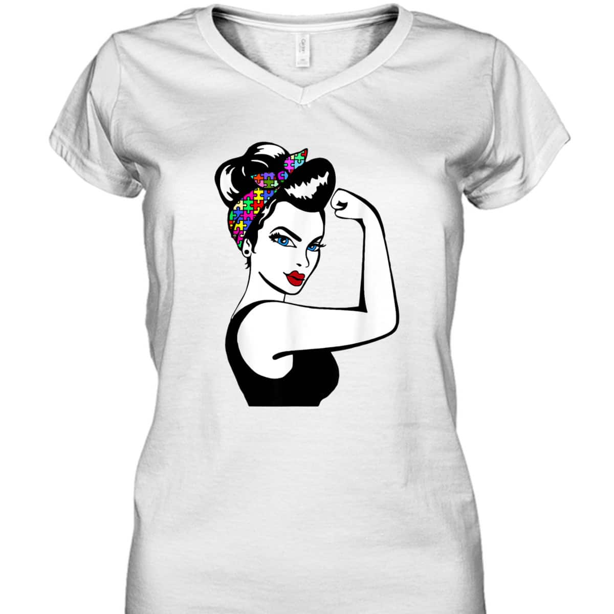 Autism Mom Unbreakable Rosie The Riveter Strong Woman Power T-Shirt Autism Mom Unbreakable Rosie The Riveter Strong Woman Power T-Shirt