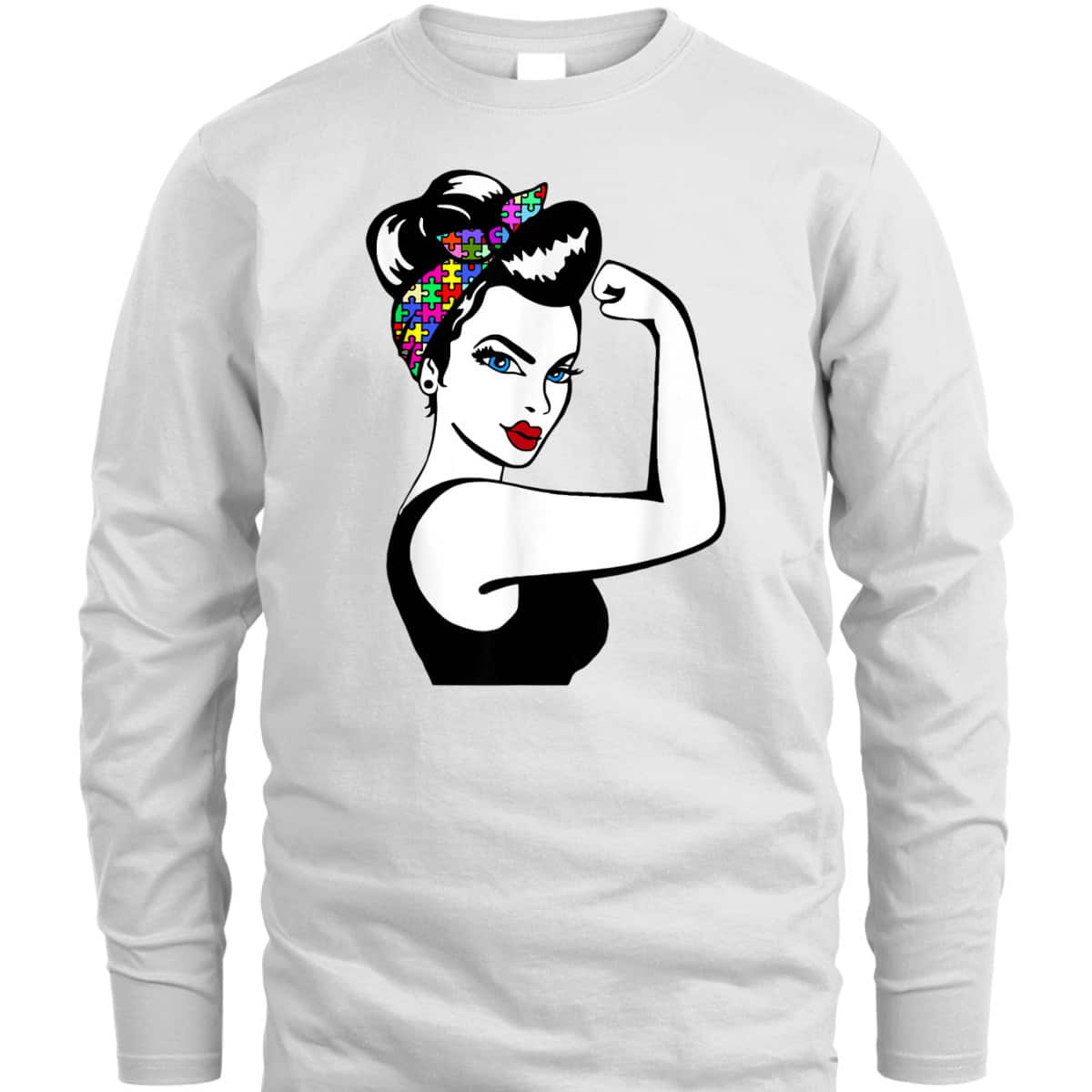 Autism Mom Unbreakable Rosie The Riveter Strong Woman Power T-Shirt