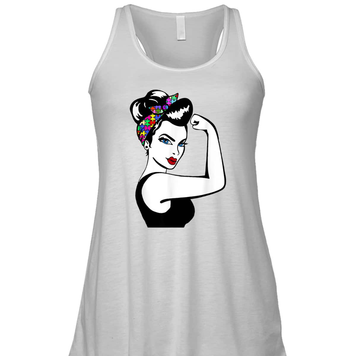 Autism Mom Unbreakable Rosie The Riveter Strong Woman Power T-Shirt