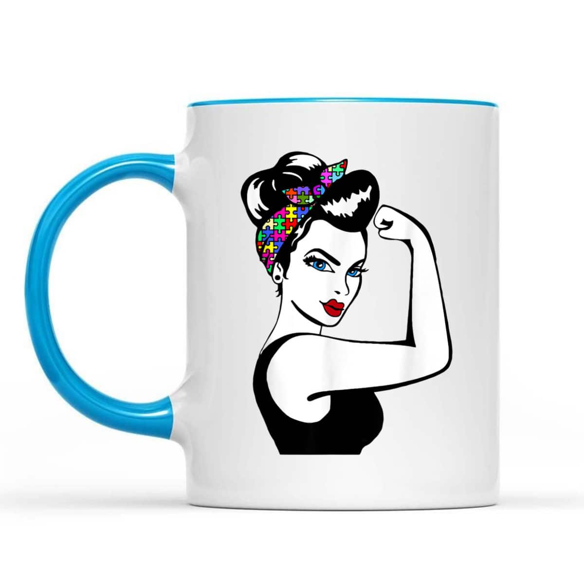 Autism Mom Unbreakable Rosie The Riveter Strong Woman Power T-Shirt