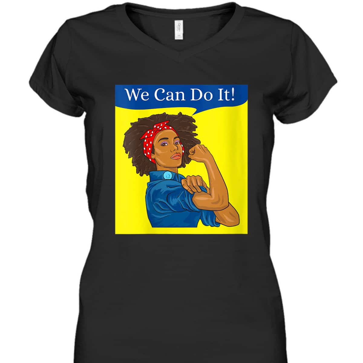 Womens Rosie The Riveter We Can Do It African American T-Shirt