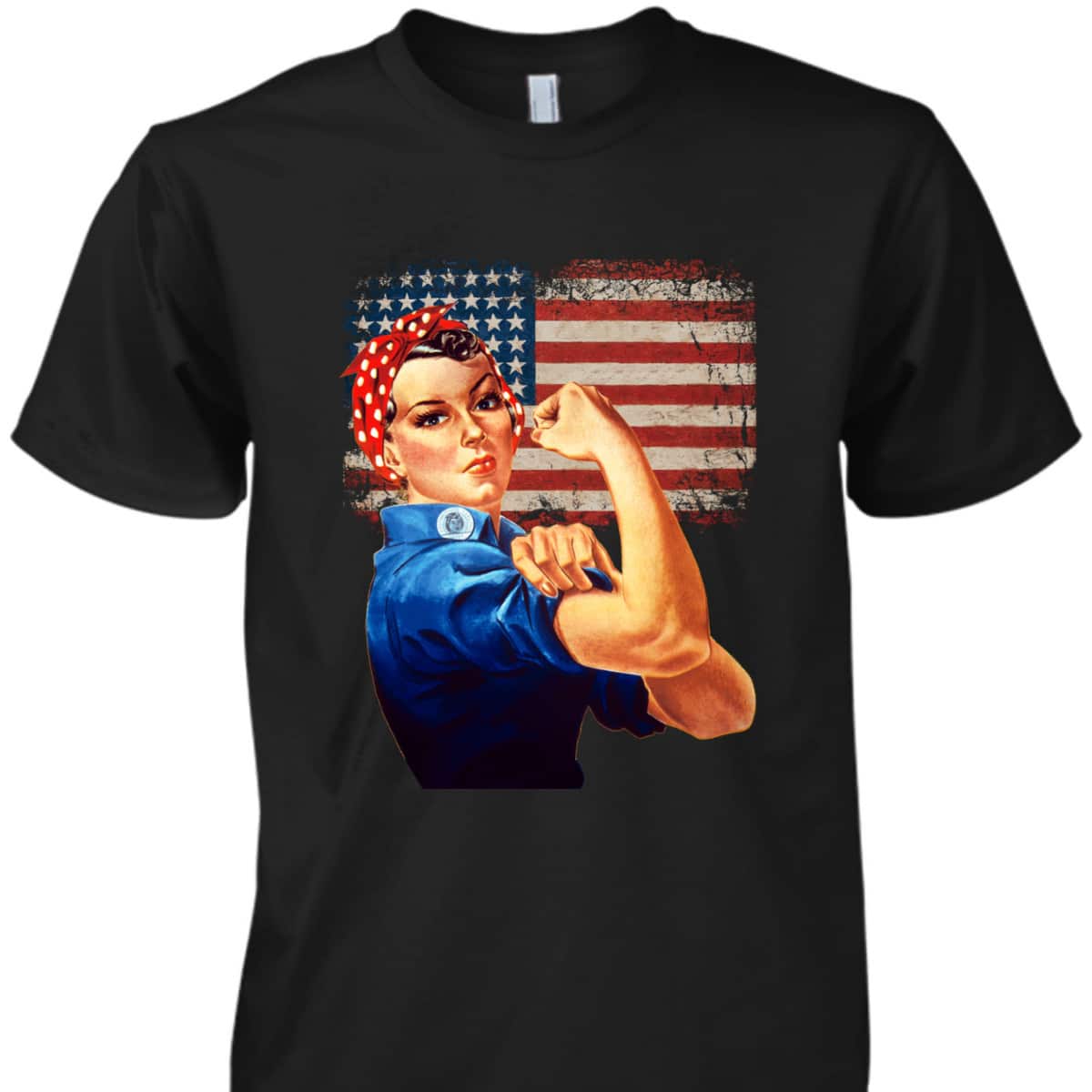 Rosie The Riveter American Flag Usa Rosie The Riveter T-Shirt