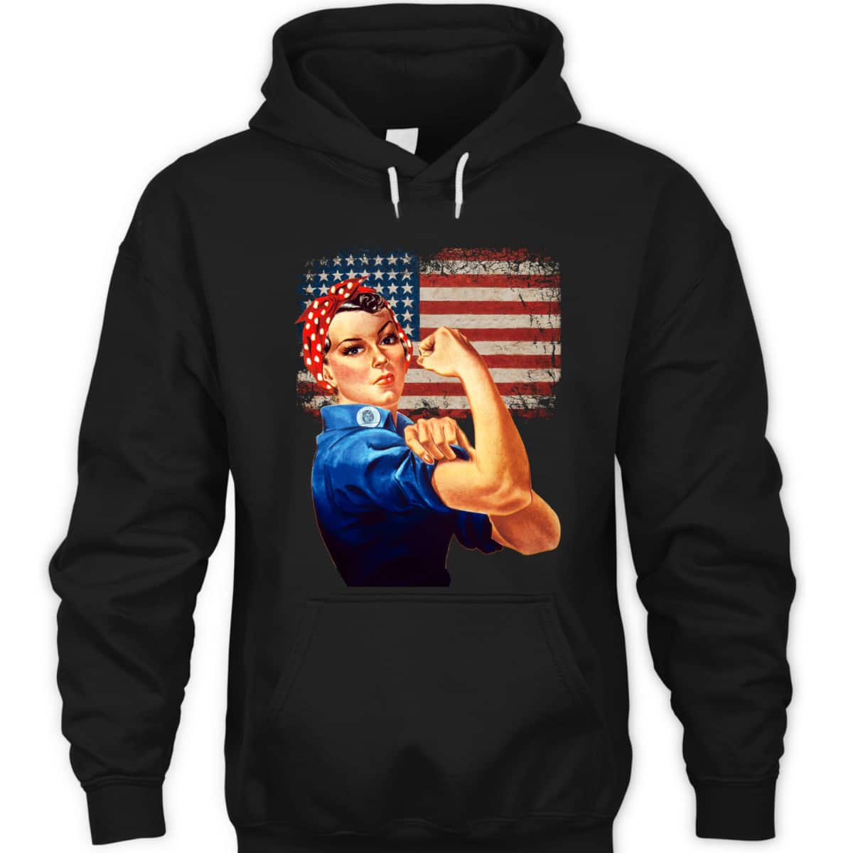 Rosie The Riveter American Flag Usa Rosie The Riveter T-Shirt