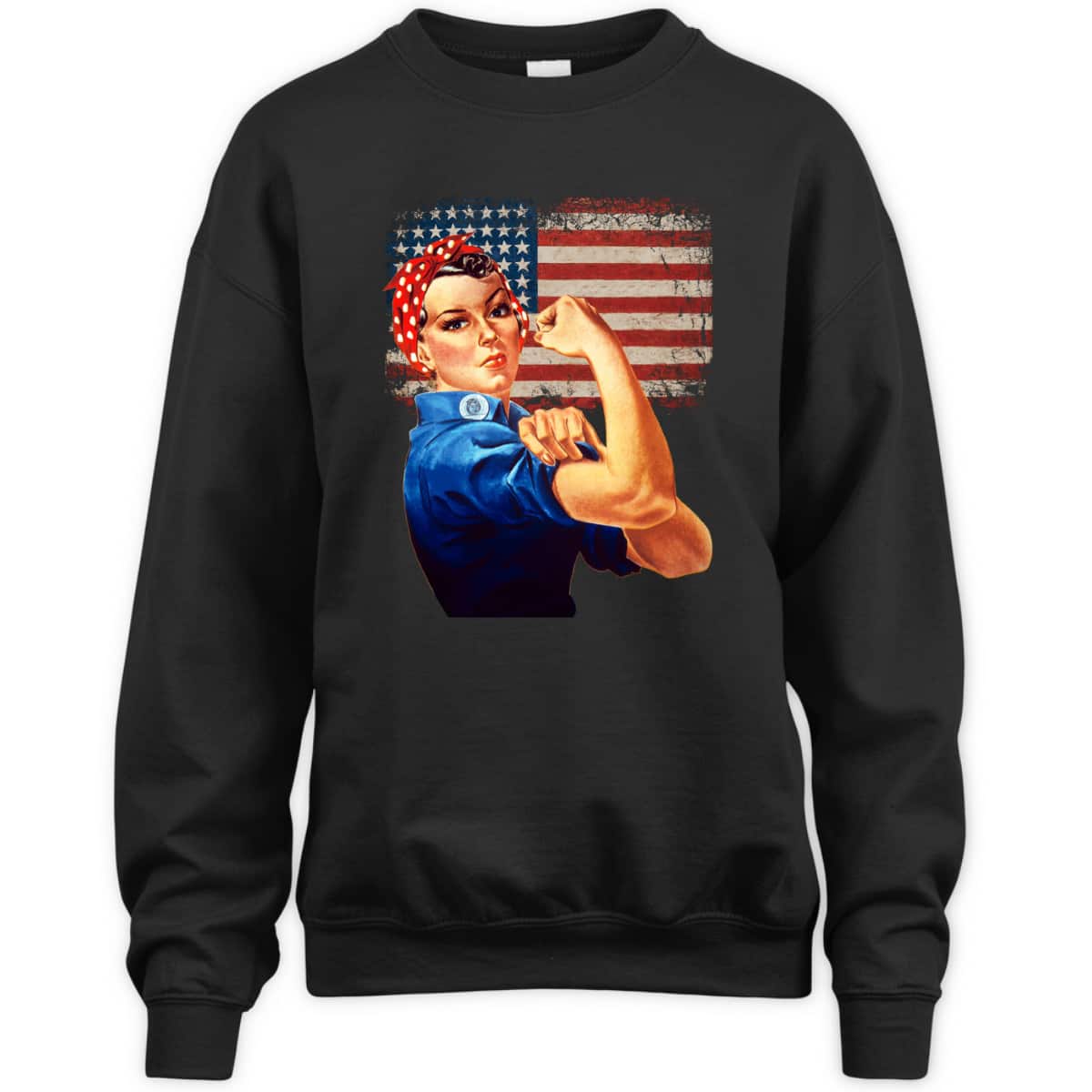 Rosie The Riveter American Flag Usa Rosie The Riveter T-Shirt