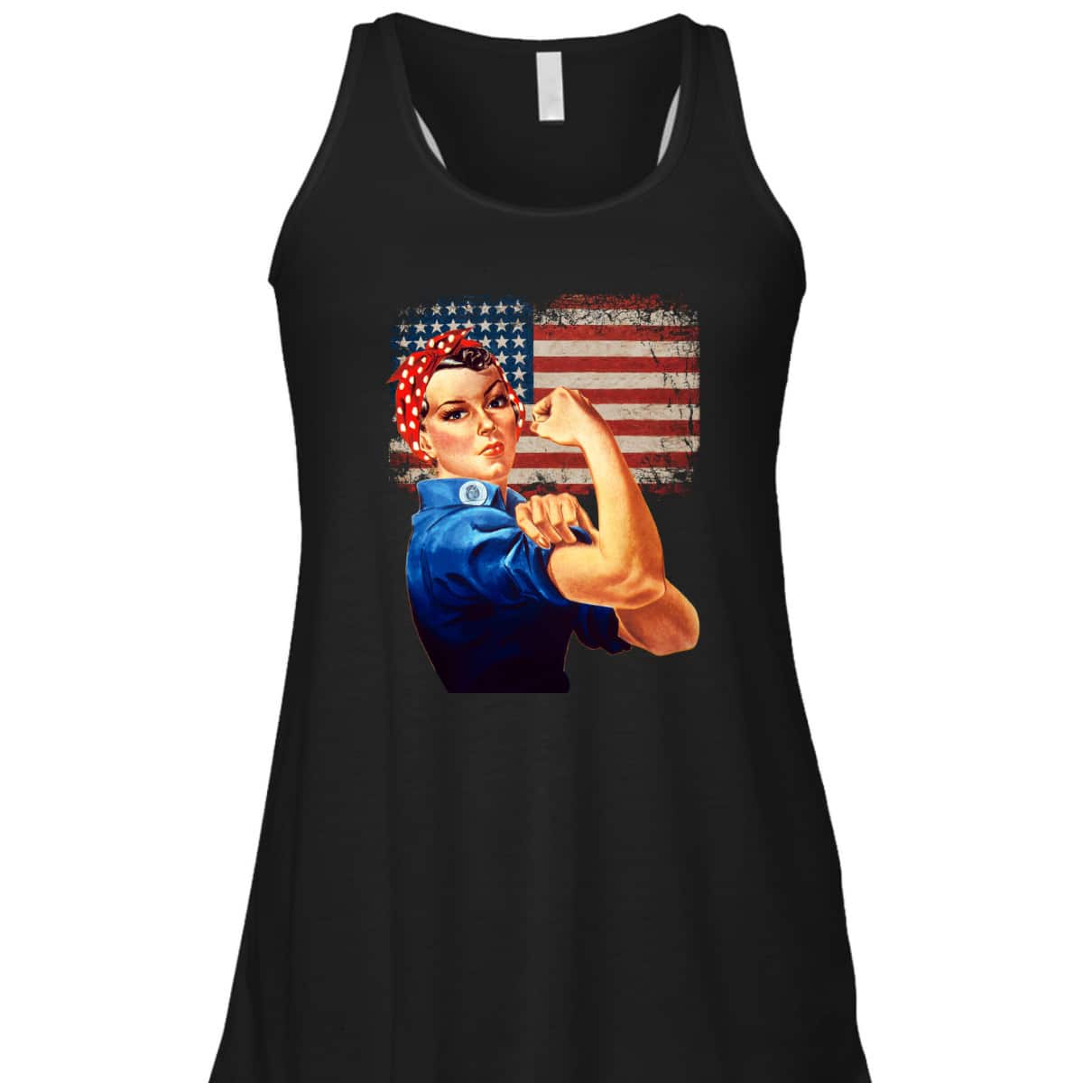 Rosie The Riveter American Flag Usa Rosie The Riveter T-Shirt
