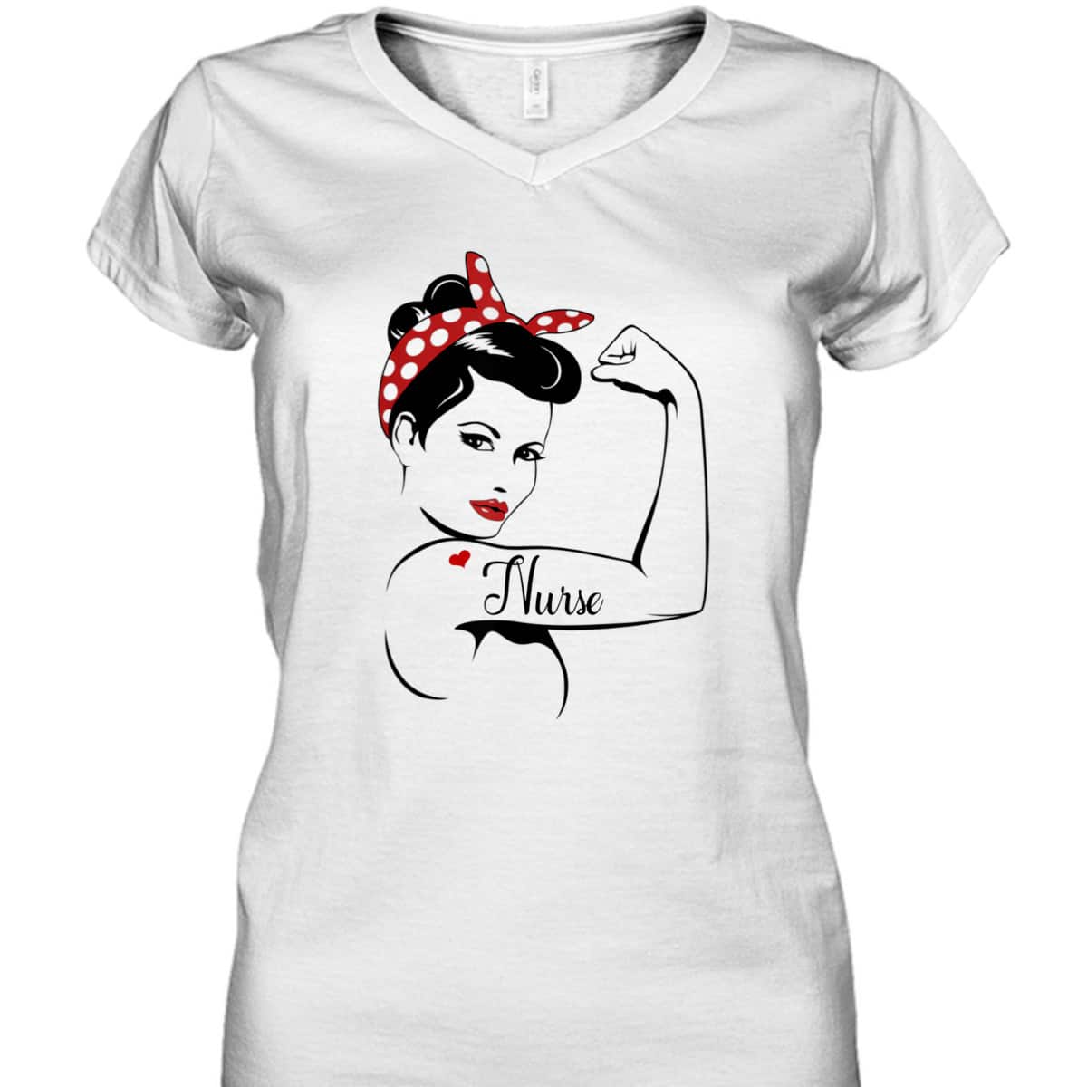 Rosie The Riveter Graphic For Nurse T-Shirt