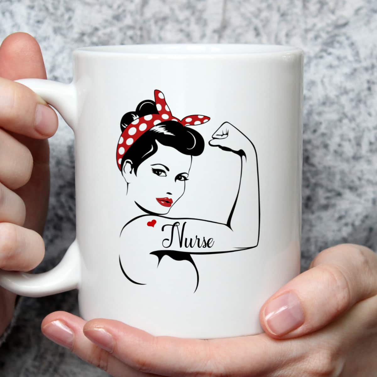 Rosie The Riveter Graphic For Nurse T-Shirt