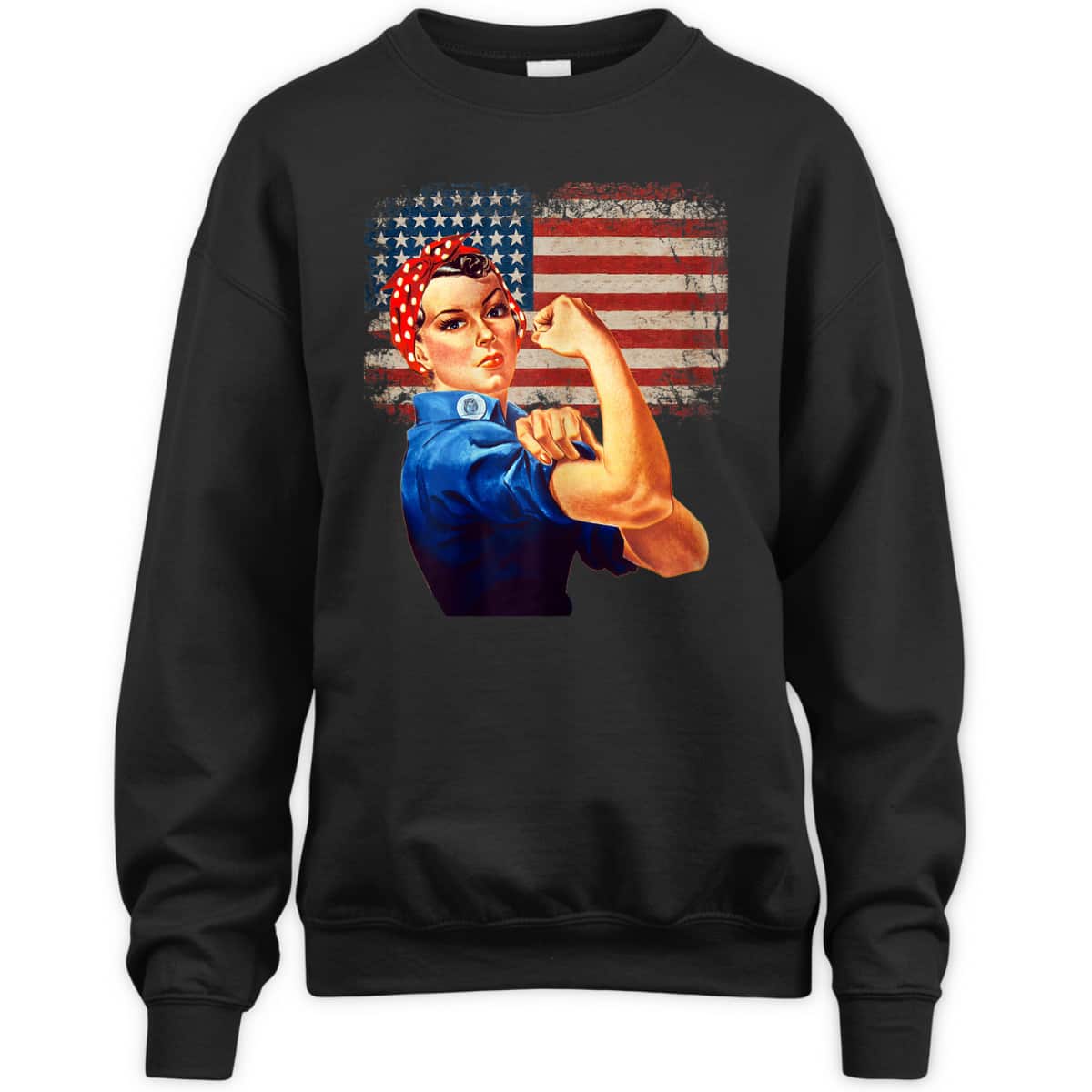 Womens Rosie The Riveter American Flag US Flag T-Shirt Womens Rosie The Riveter American Flag US Flag T-Shirt