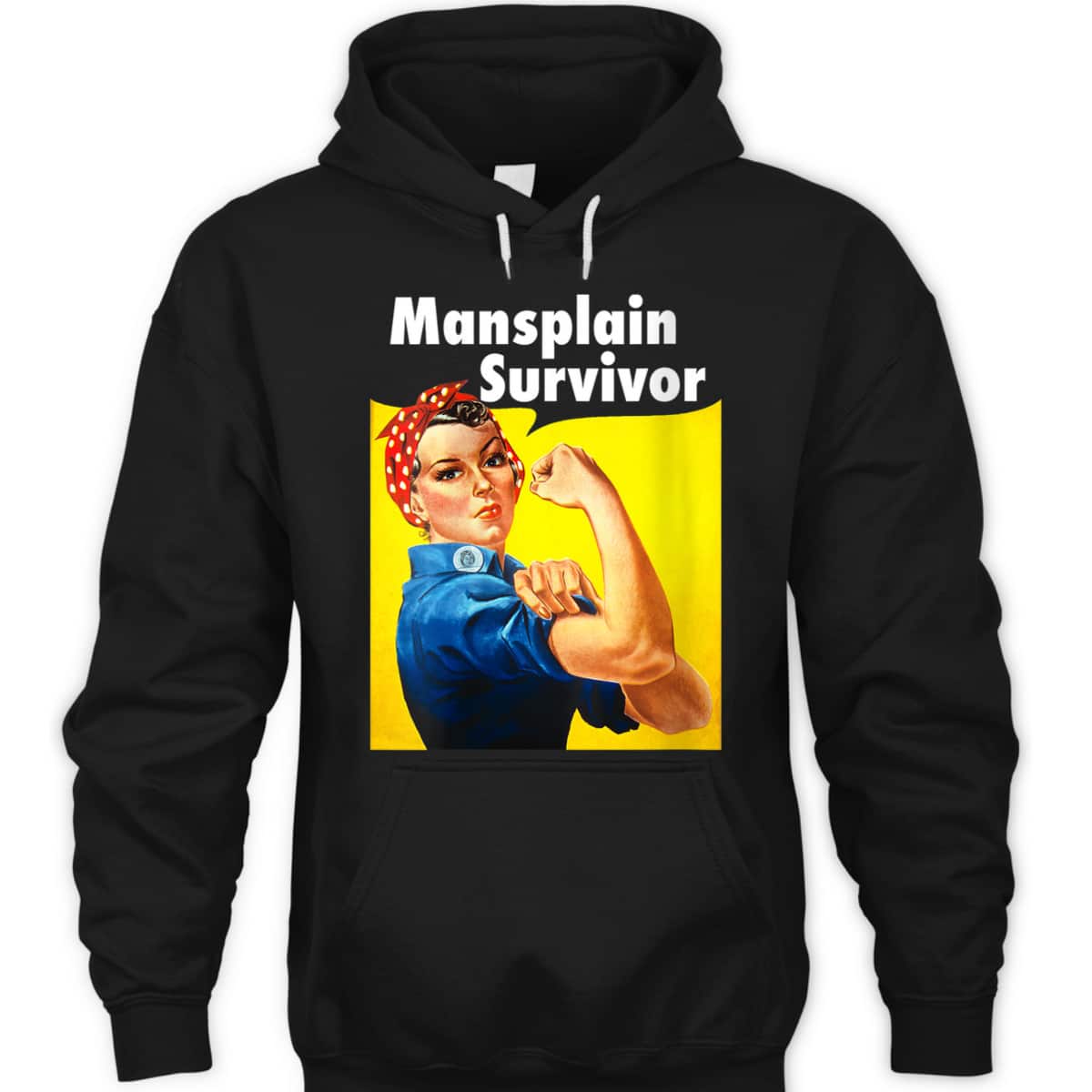 Womens Mansplain Survivor Feminist Women Funny Rosie The Riveter T-Shirt Womens Mansplain Survivor Feminist Women Funny Rosie The Riveter T-Shirt