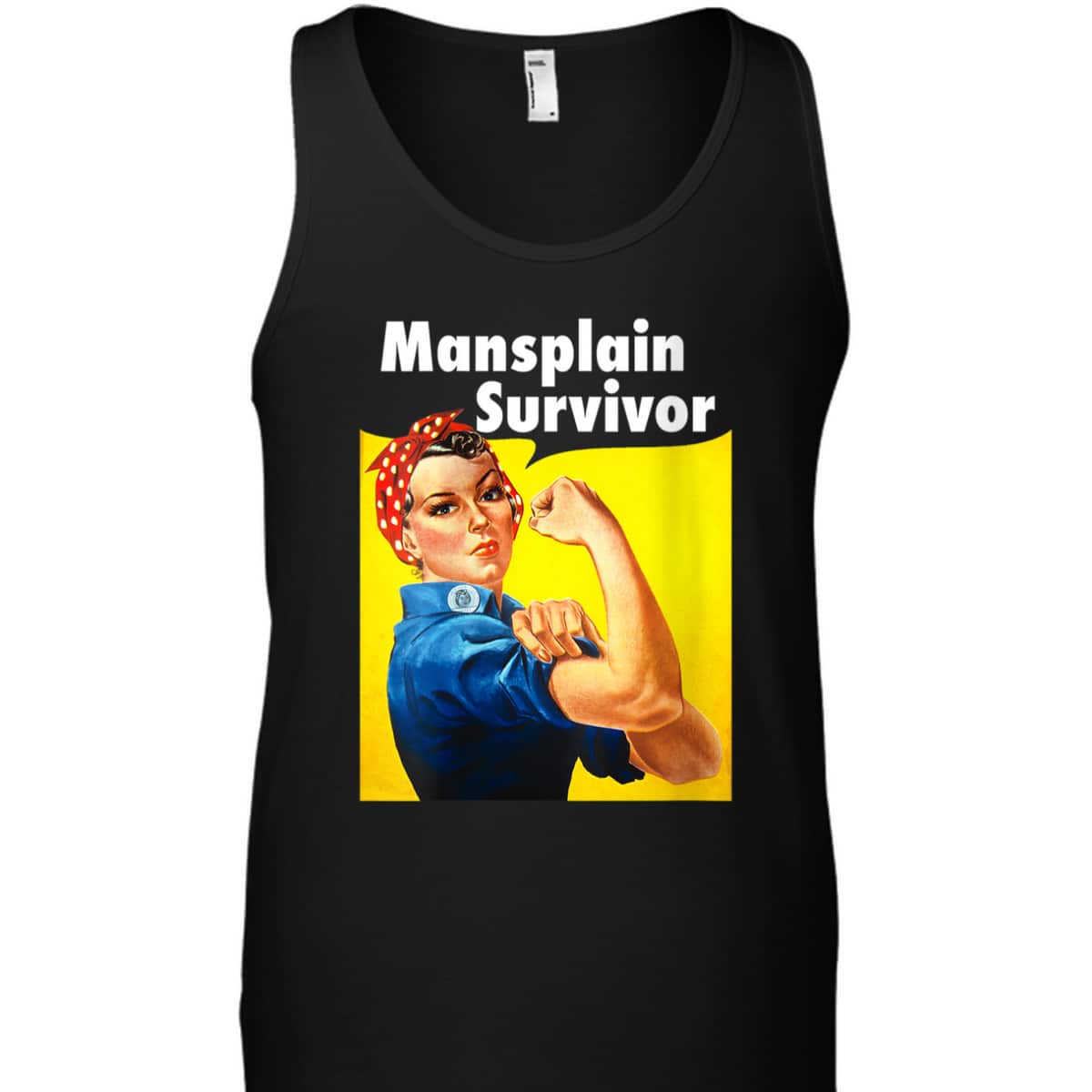 Womens Mansplain Survivor Feminist Women Funny Rosie The Riveter T-Shirt Womens Mansplain Survivor Feminist Women Funny Rosie The Riveter T-Shirt