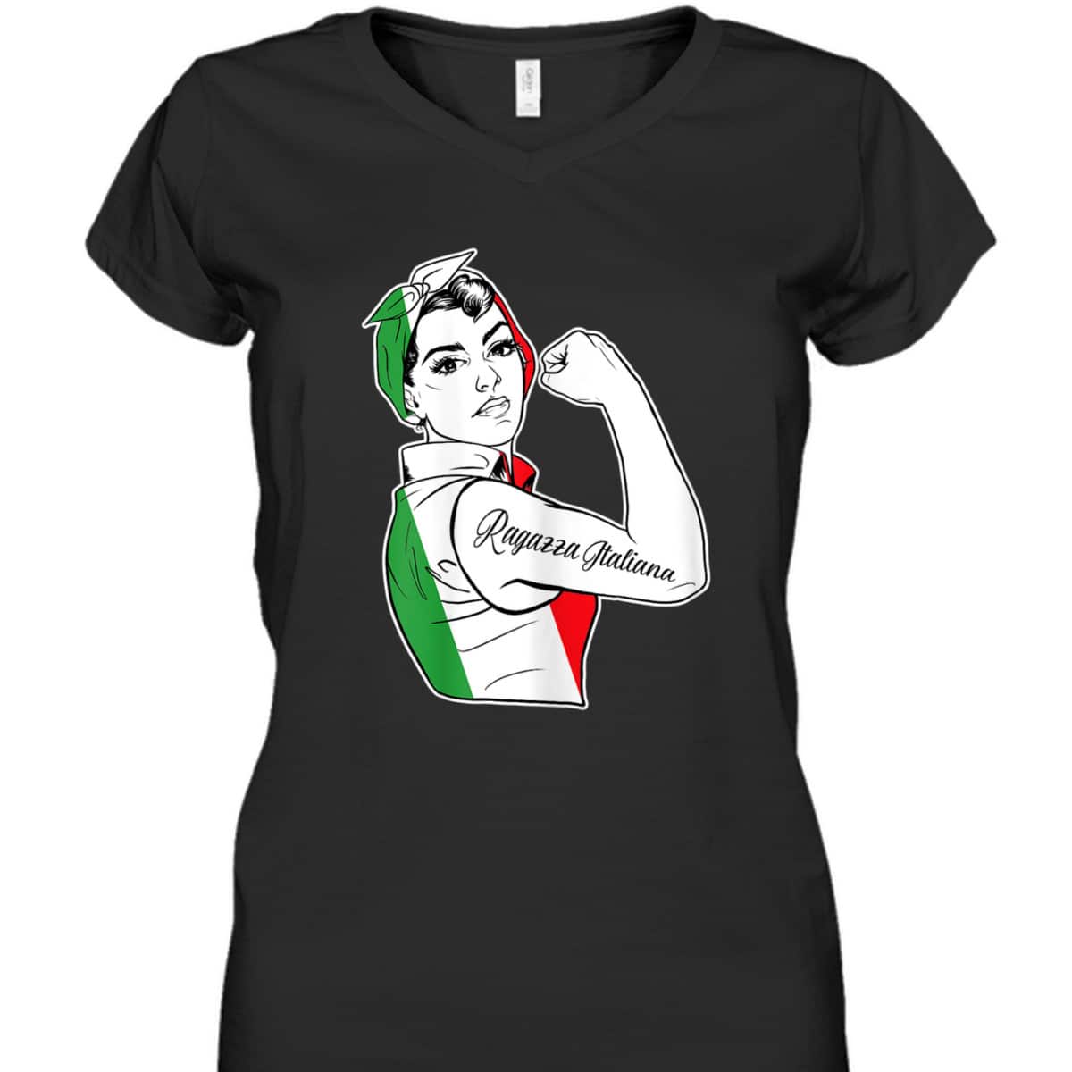Womens Rosie The Riveter Feminist Italy Pride - Italian T-Shirt Womens Rosie The Riveter Feminist Italy Pride - Italian T-Shirt