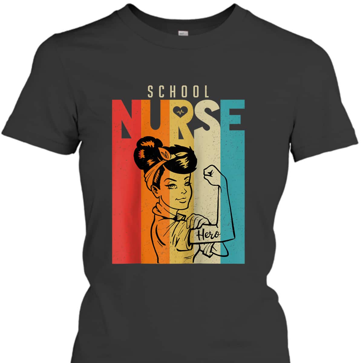 Vintage Rosie The Riveter School Nurse T-Shirt