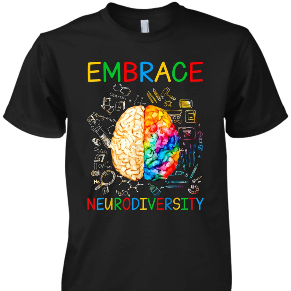 Neurodiversity Embrace ADHD Autism Awareness Month T-Shirt