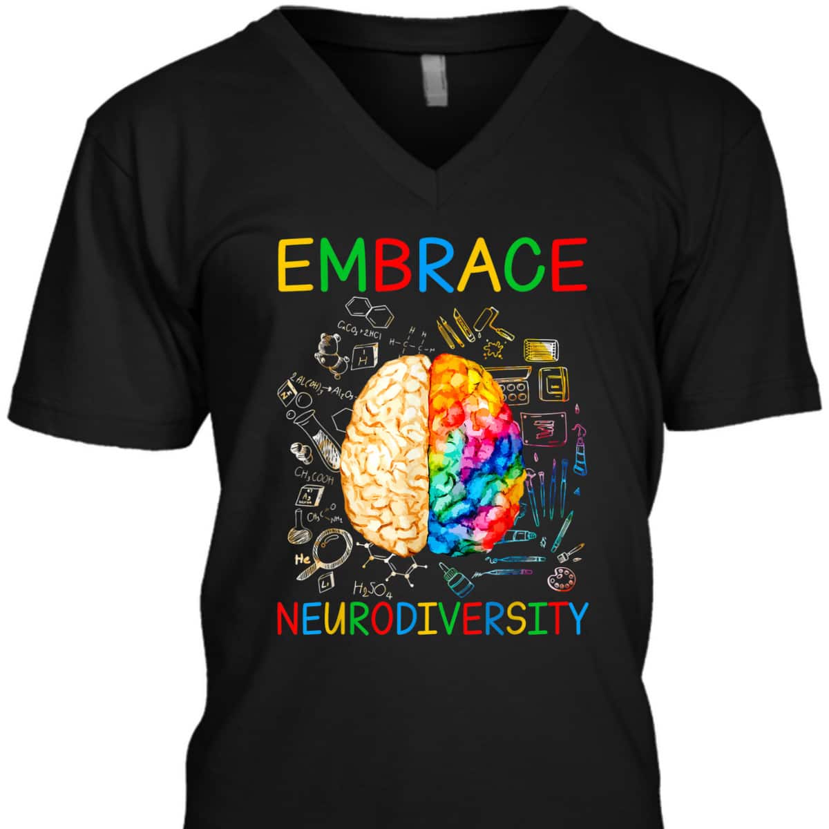 Neurodiversity Embrace ADHD Autism Awareness Month T-Shirt Neurodiversity Embrace ADHD Autism Awareness Month T-Shirt