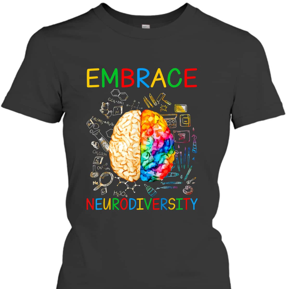 Neurodiversity Embrace ADHD Autism Awareness Month T-Shirt