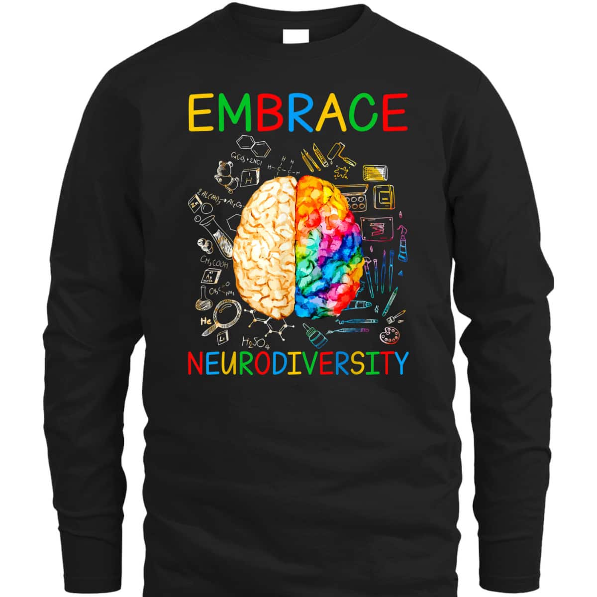 Neurodiversity Embrace ADHD Autism Awareness Month T-Shirt