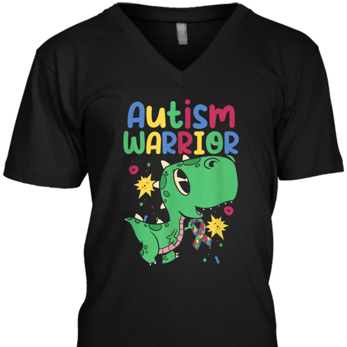 Autism Warrior - Autistic Dinosaur Support Autism Awareness T-Shirt