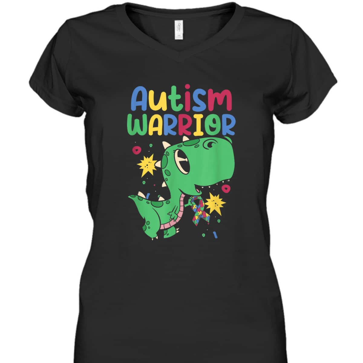 Autism Warrior - Autistic Dinosaur Support Autism Awareness T-Shirt