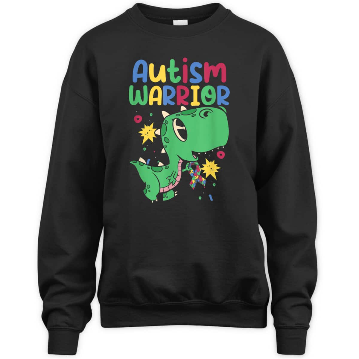Autism Warrior - Autistic Dinosaur Support Autism Awareness T-Shirt