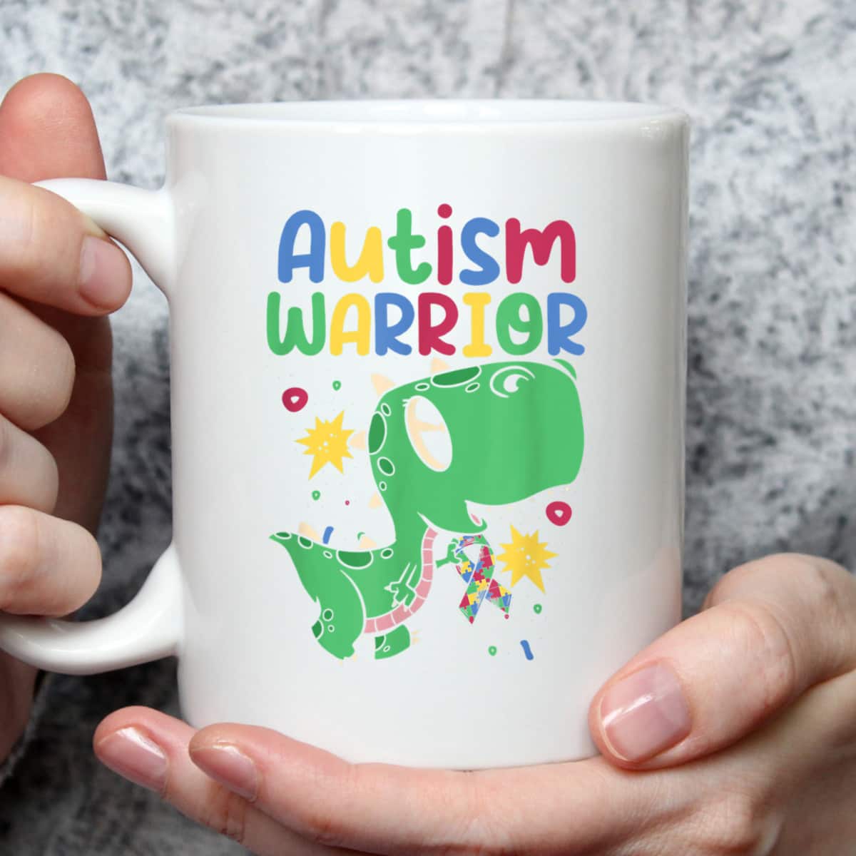 Autism Warrior - Autistic Dinosaur Support Autism Awareness T-Shirt